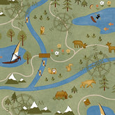 3139-66 Green || The Mountains are Calling (Sold By 1/2 Meter)